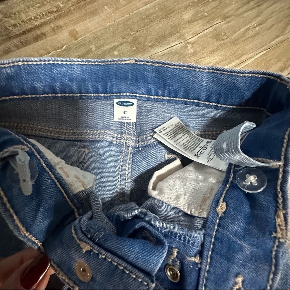 Old Navy & Children’s Place Denim Jacket Romper And Shorts SZ 4T/6 GUC 3 Piece - Picture 4 of 6